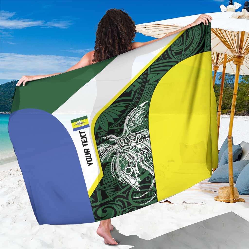 Personalised PNG Morobe Province Sarong Bird of Paradise Tattoo Flag Motif LT9 One Size 44 x 66 inches Green - Polynesian Pride