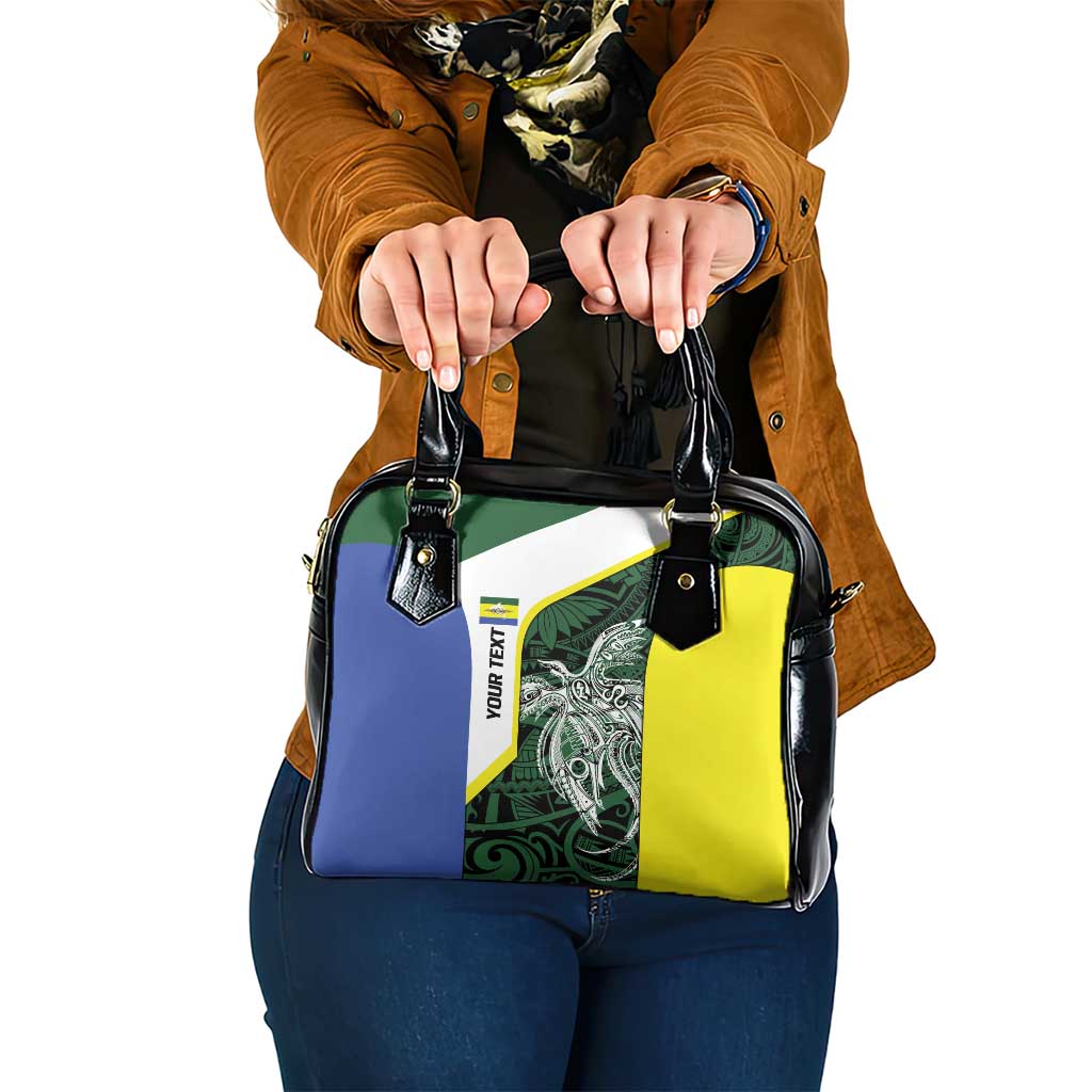 Personalised PNG Morobe Province Shoulder Handbag Bird of Paradise Tattoo Flag Motif - Polynesian Pride