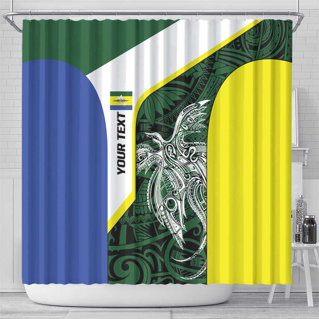 Personalised PNG Morobe Province Shower Curtain Bird of Paradise Tattoo Flag Motif LT9 - Polynesian Pride