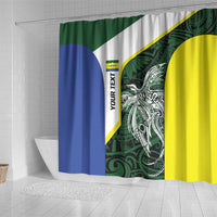 Personalised PNG Morobe Province Shower Curtain Bird of Paradise Tattoo Flag Motif LT9 - Polynesian Pride