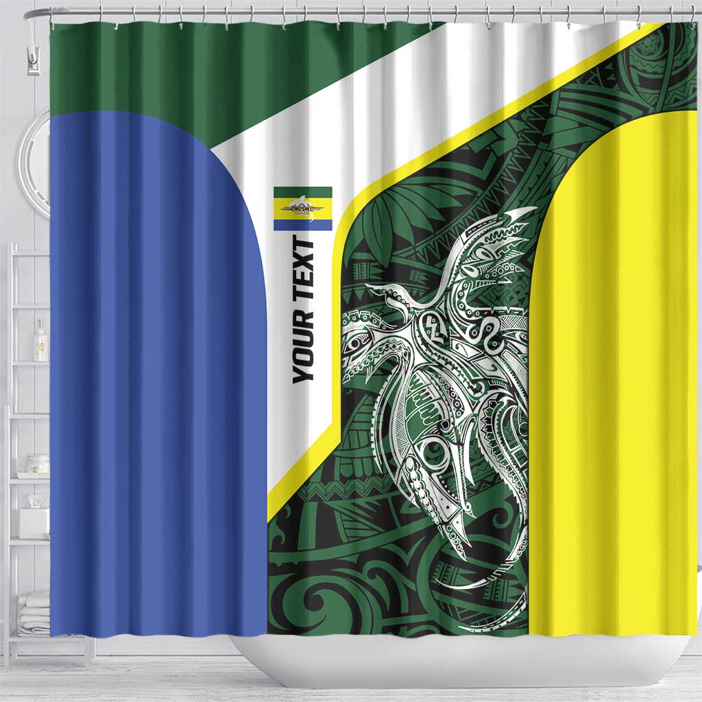 Personalised PNG Morobe Province Shower Curtain Bird of Paradise Tattoo Flag Motif LT9 - Polynesian Pride