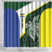 Personalised PNG Morobe Province Shower Curtain Bird of Paradise Tattoo Flag Motif LT9 - Polynesian Pride