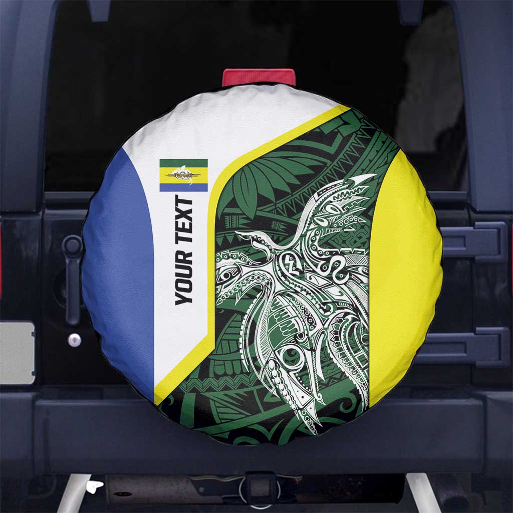 Personalised PNG Morobe Province Spare Tire Cover Bird of Paradise Tattoo Flag Motif LT9 No hole Green - Polynesian Pride