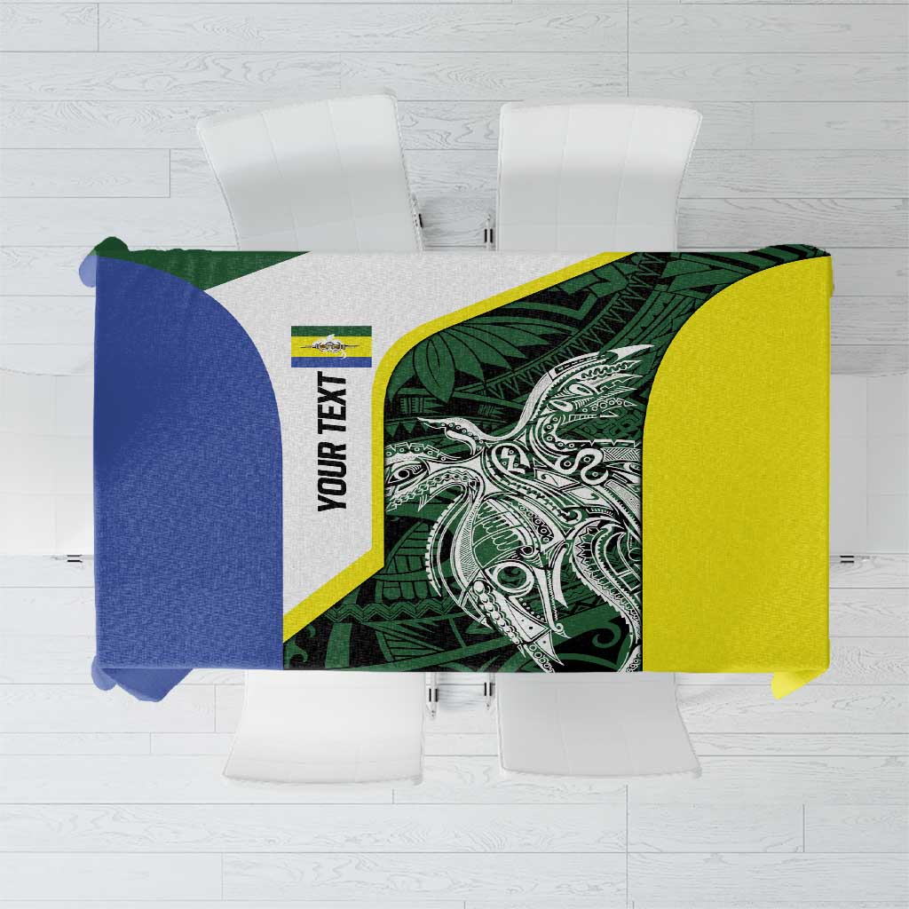 Personalised PNG Morobe Province Tablecloth Bird of Paradise Tattoo Flag Motif LT9 Green - Polynesian Pride