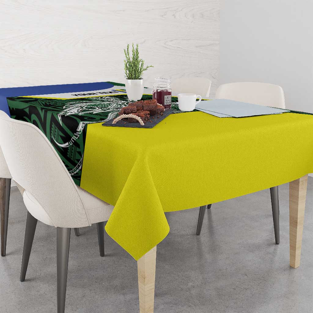 Personalised PNG Morobe Province Tablecloth Bird of Paradise Tattoo Flag Motif LT9 - Polynesian Pride