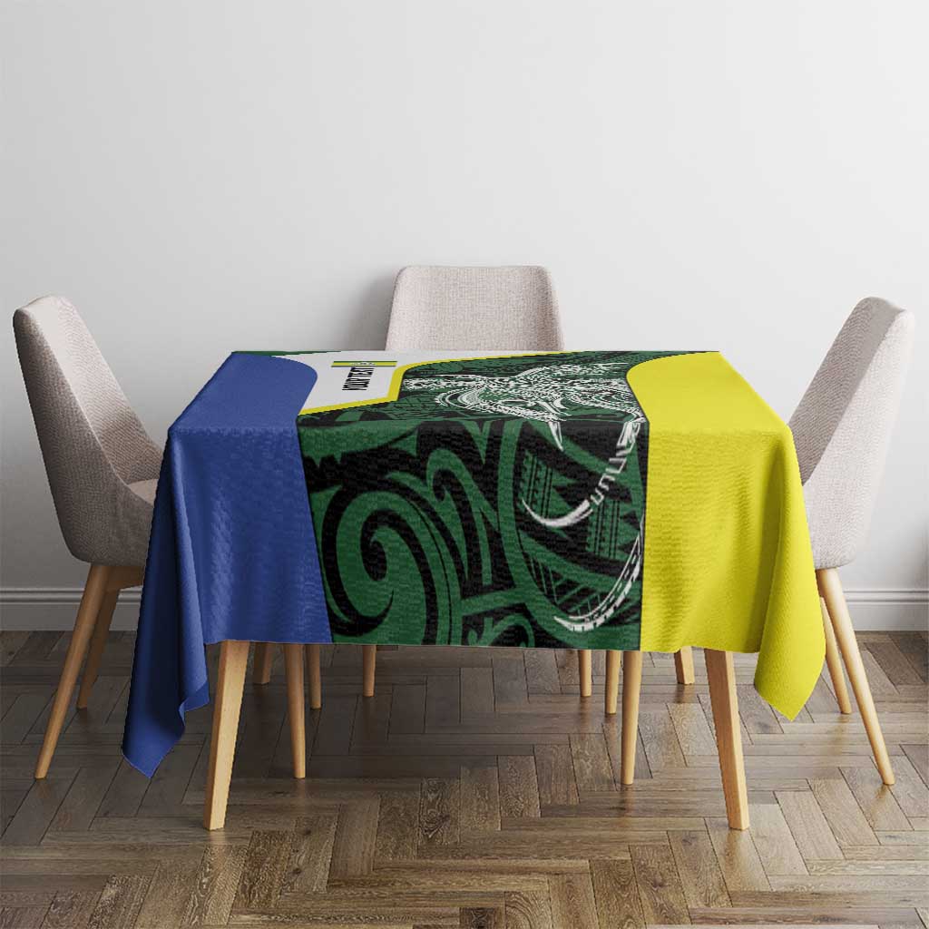 Personalised PNG Morobe Province Tablecloth Bird of Paradise Tattoo Flag Motif LT9 - Polynesian Pride