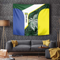 Personalised PNG Morobe Province Tapestry Bird of Paradise Tattoo Flag Motif LT9 Green - Polynesian Pride