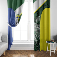Personalised PNG Morobe Province Window Curtain Bird of Paradise Tattoo Flag Motif LT9 - Polynesian Pride