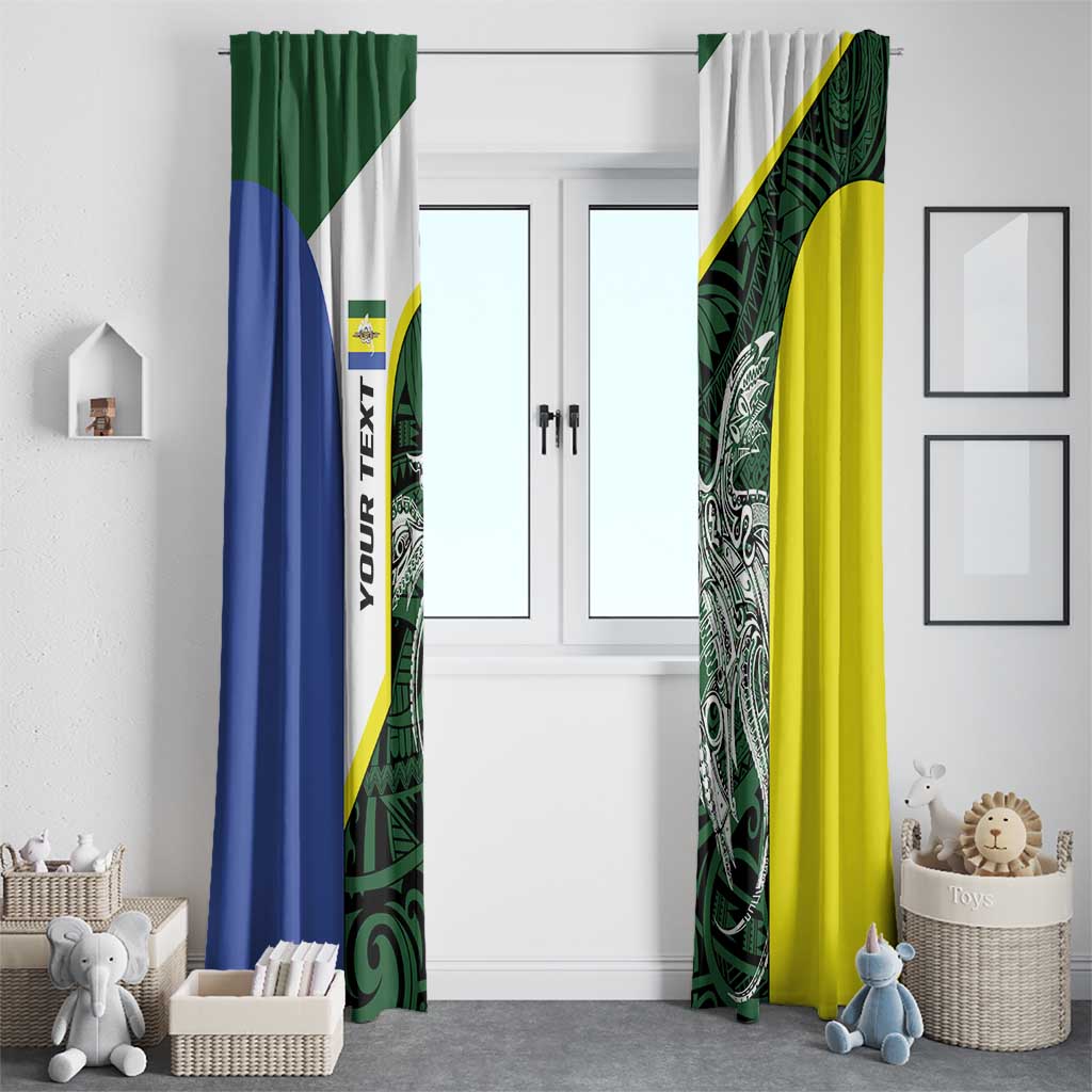 Personalised PNG Morobe Province Window Curtain Bird of Paradise Tattoo Flag Motif LT9 - Polynesian Pride