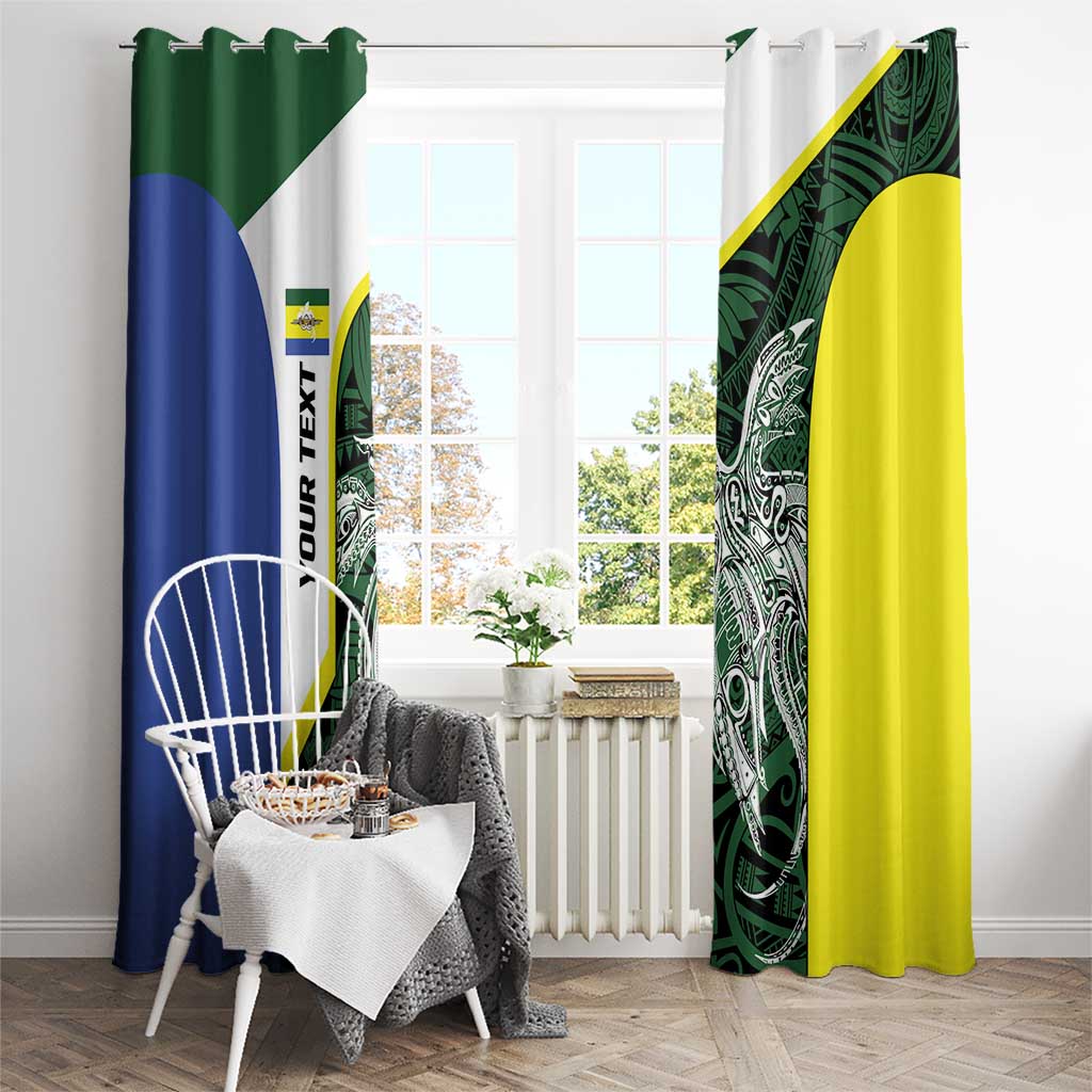 Personalised PNG Morobe Province Window Curtain Bird of Paradise Tattoo Flag Motif LT9 - Polynesian Pride