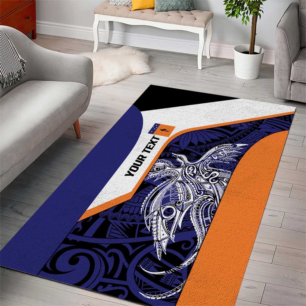Personalised PNG New Ireland Area Rug Bird of Paradise Tattoo Flag Motif LT9 - Polynesian Pride