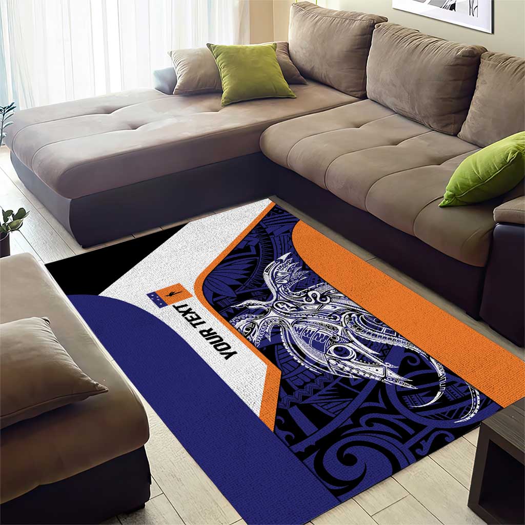 Personalised PNG New Ireland Area Rug Bird of Paradise Tattoo Flag Motif LT9 - Polynesian Pride