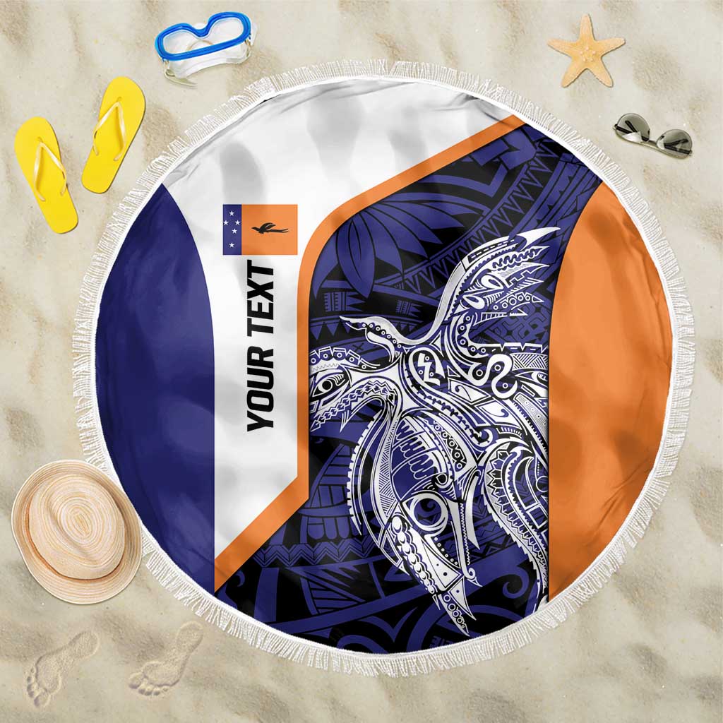 Personalised PNG New Ireland Beach Blanket Bird of Paradise Tattoo Flag Motif LT9 One Size 150cm Orange - Polynesian Pride