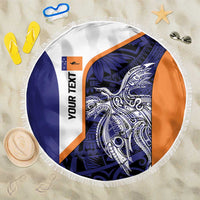 Personalised PNG New Ireland Beach Blanket Bird of Paradise Tattoo Flag Motif LT9 One Size 150cm Orange - Polynesian Pride