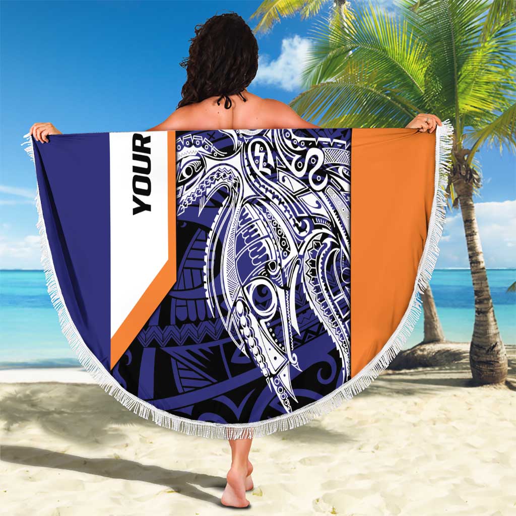 Personalised PNG New Ireland Beach Blanket Bird of Paradise Tattoo Flag Motif LT9 - Polynesian Pride