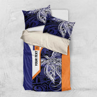 Personalised PNG New Ireland Bedding Set Bird of Paradise Tattoo Flag Motif LT9 US Twin 172cm x 218cm Orange - Polynesian Pride