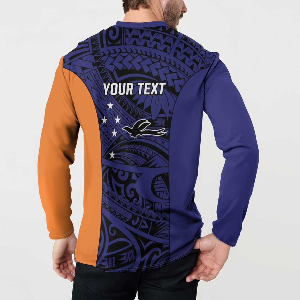 Personalised PNG New Ireland Button Sweatshirt Bird of Paradise Tattoo Flag Motif LT9 - Polynesian Pride