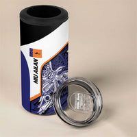 Personalised PNG New Ireland 4 in 1 Can Cooler Tumbler Bird of Paradise Tattoo Flag Motif LT9 - Polynesian Pride