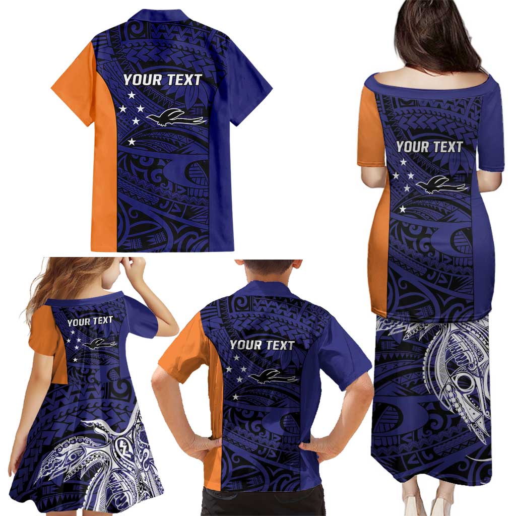 Personalised PNG New Ireland Family Matching Puletasi and Hawaiian Shirt Bird of Paradise Tattoo Flag Motif LT9 - Polynesian Pride