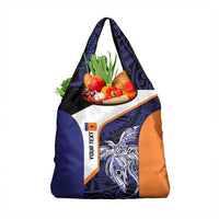Personalised PNG New Ireland Grocery Bag Bird of Paradise Tattoo Flag Motif LT9 1-pack One Size Orange - Polynesian Pride