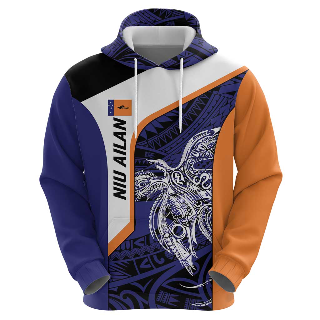 Personalised PNG New Ireland Hoodie Bird of Paradise Tattoo Flag Motif LT9 - Polynesian Pride