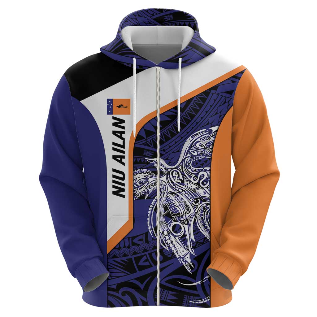 Personalised PNG New Ireland Hoodie Bird of Paradise Tattoo Flag Motif LT9 - Polynesian Pride