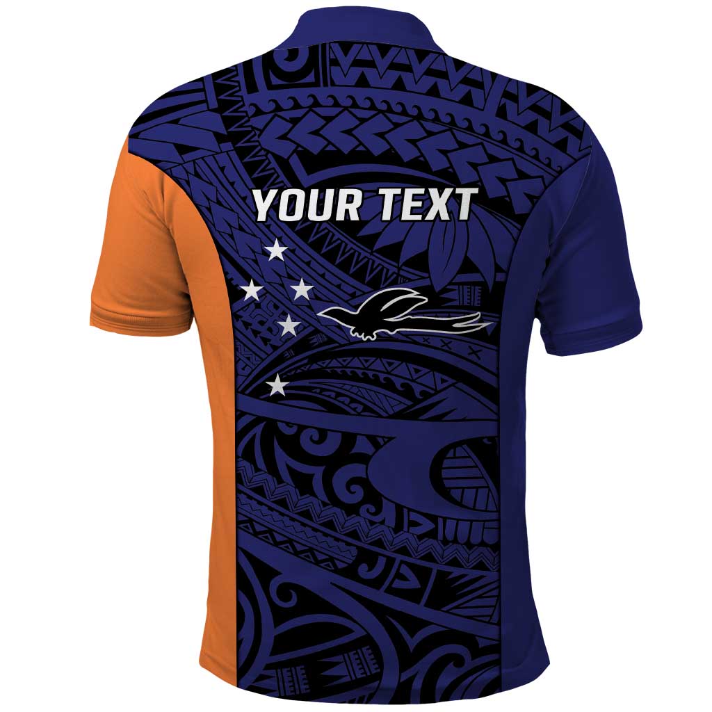 Personalised PNG New Ireland Polo Shirt Bird of Paradise Tattoo Flag Motif LT9 - Polynesian Pride