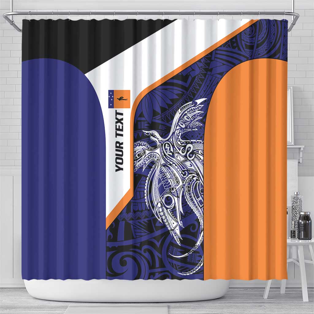 Personalised PNG New Ireland Shower Curtain Bird of Paradise Tattoo Flag Motif LT9 - Polynesian Pride