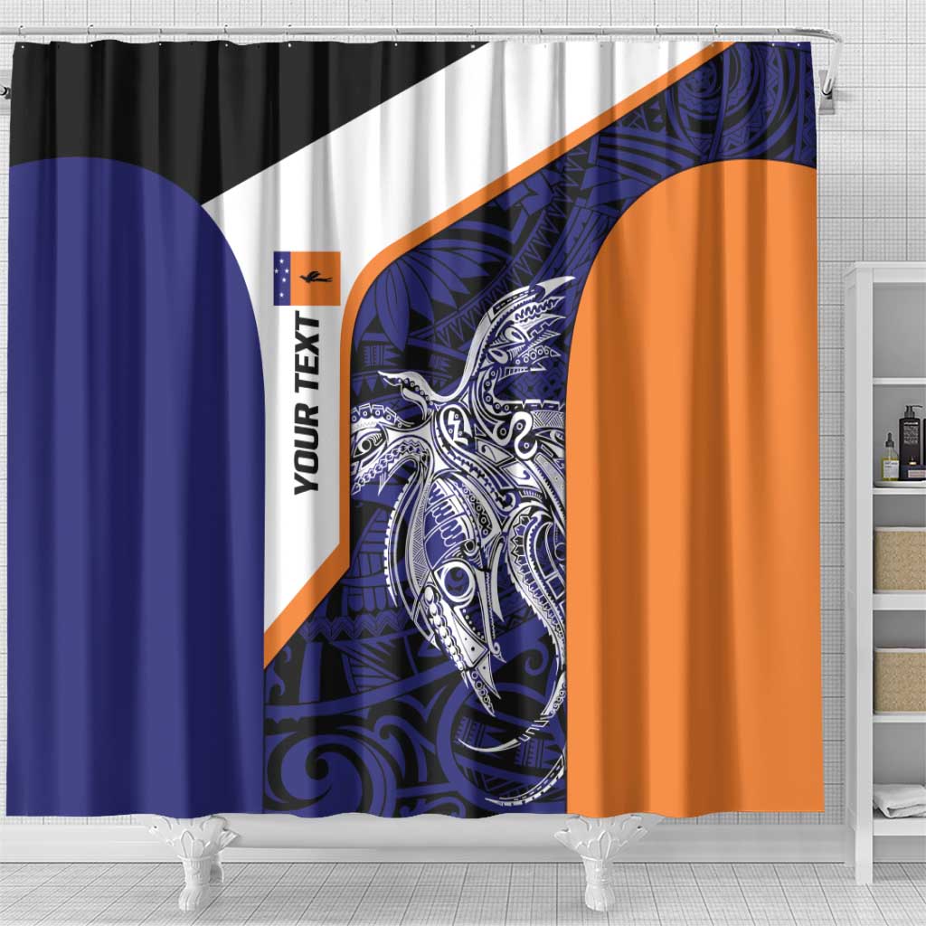 Personalised PNG New Ireland Shower Curtain Bird of Paradise Tattoo Flag Motif LT9 - Polynesian Pride