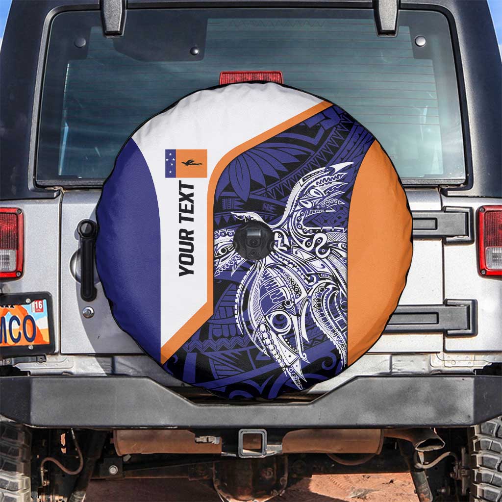 Personalised PNG New Ireland Spare Tire Cover Bird of Paradise Tattoo Flag Motif LT9 Orange - Polynesian Pride