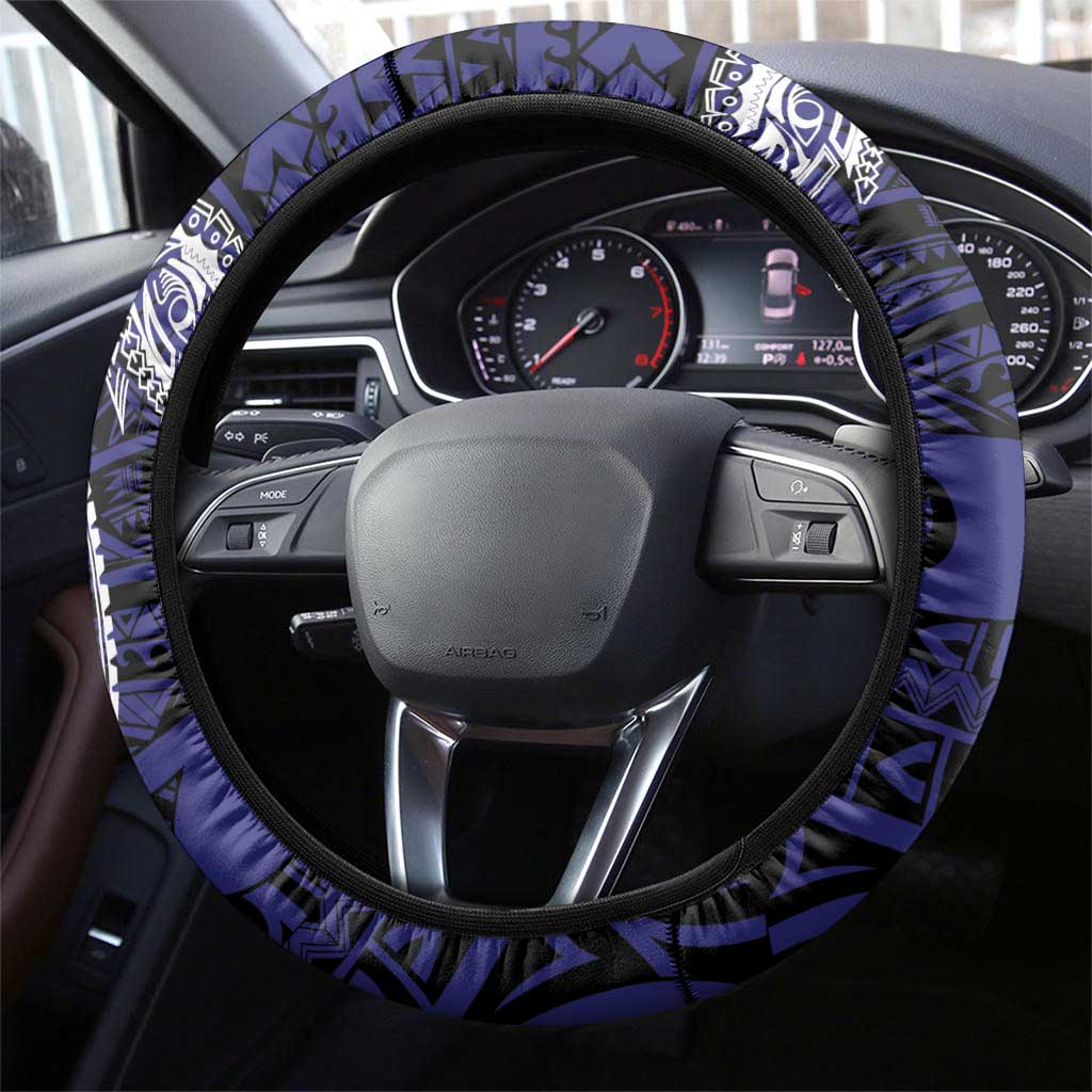 PNG New Ireland Steering Wheel Cover Bird of Paradise Tattoo Flag Motif LT9 - Polynesian Pride