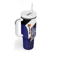 Personalised PNG New Ireland Tumbler With Handle Bird of Paradise Tattoo Flag Motif LT9 - Polynesian Pride