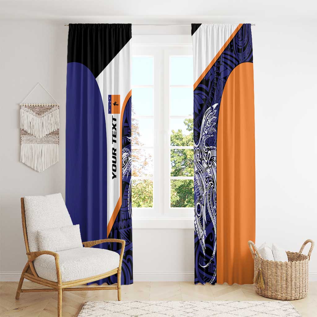 Personalised PNG New Ireland Window Curtain Bird of Paradise Tattoo Flag Motif LT9 - Polynesian Pride