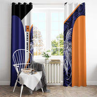 Personalised PNG New Ireland Window Curtain Bird of Paradise Tattoo Flag Motif LT9 - Polynesian Pride