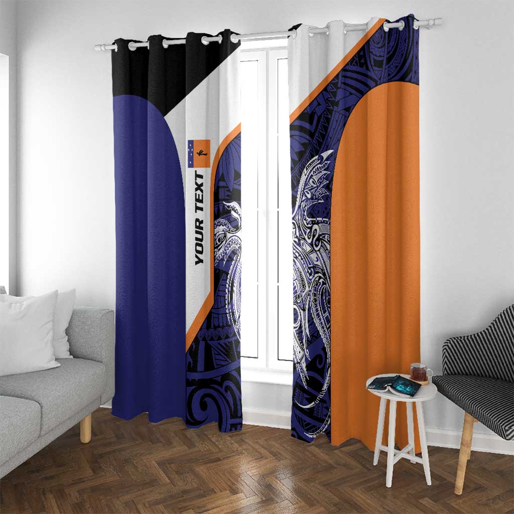 Personalised PNG New Ireland Window Curtain Bird of Paradise Tattoo Flag Motif LT9 With Grommets Orange - Polynesian Pride
