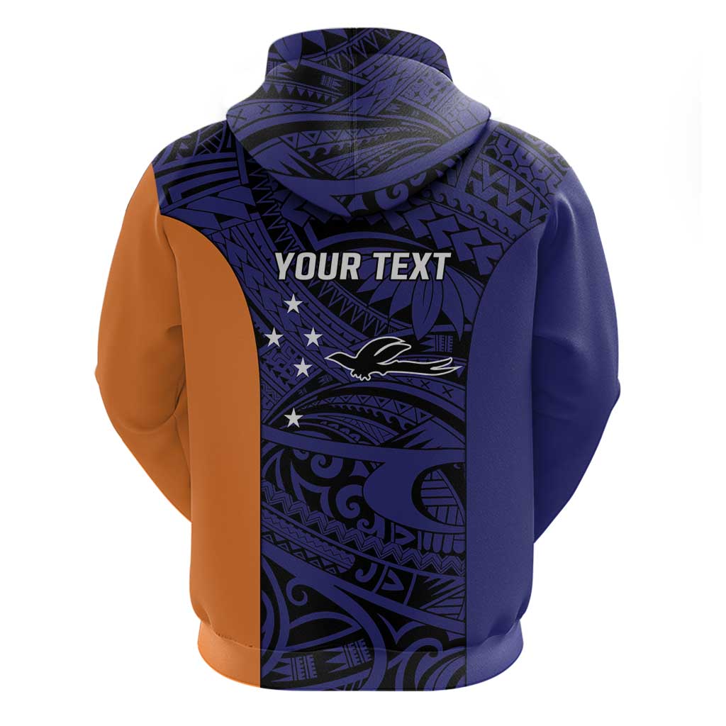 Personalised PNG New Ireland Zip Hoodie Bird of Paradise Tattoo Flag Motif LT9 - Polynesian Pride