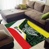Personalised PNG Oro Province Area Rug Bird of Paradise Tattoo Flag Motif LT9 - Polynesian Pride
