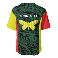 Personalised PNG Oro Province Baseball Jersey Bird of Paradise Tattoo Flag Motif LT9 - Polynesian Pride
