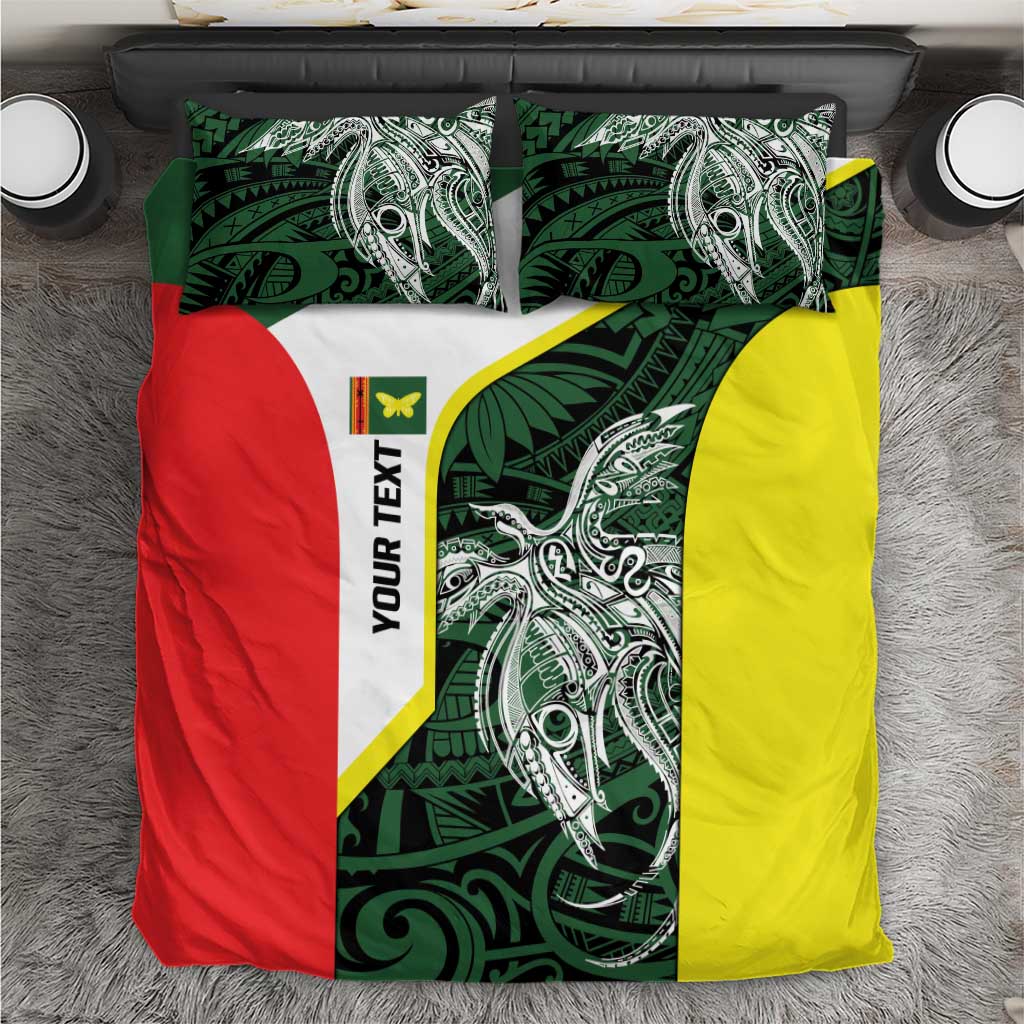 Personalised PNG Oro Province Bedding Set Bird of Paradise Tattoo Flag Motif LT9 Green - Polynesian Pride