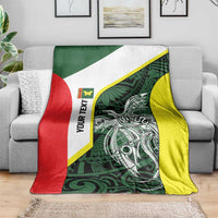 Personalised PNG Oro Province Blanket Bird of Paradise Tattoo Flag Motif LT9 - Polynesian Pride