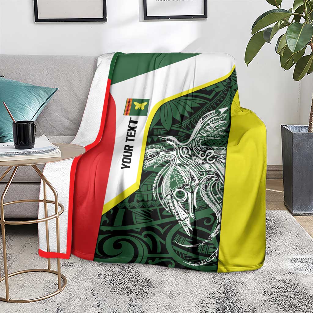 Personalised PNG Oro Province Blanket Bird of Paradise Tattoo Flag Motif LT9 - Polynesian Pride