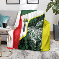 Personalised PNG Oro Province Blanket Bird of Paradise Tattoo Flag Motif LT9 - Polynesian Pride