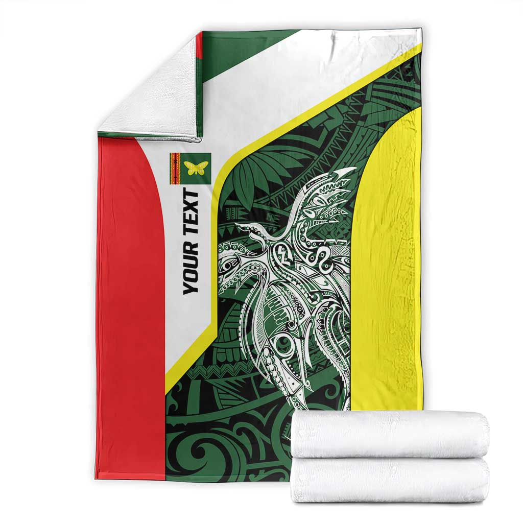 Personalised PNG Oro Province Blanket Bird of Paradise Tattoo Flag Motif LT9 - Polynesian Pride
