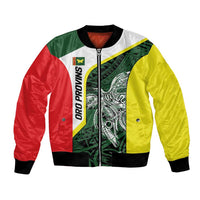 Personalised PNG Oro Province Bomber Jacket Bird of Paradise Tattoo Flag Motif LT9 Unisex Green - Polynesian Pride