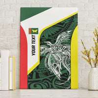 Personalised PNG Oro Province Canvas Wall Art Bird of Paradise Tattoo Flag Motif LT9 Without Frame Green - Polynesian Pride