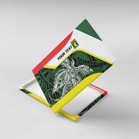 Personalised PNG Oro Province Canvas Wall Art Bird of Paradise Tattoo Flag Motif LT9 With Frame Green - Polynesian Pride