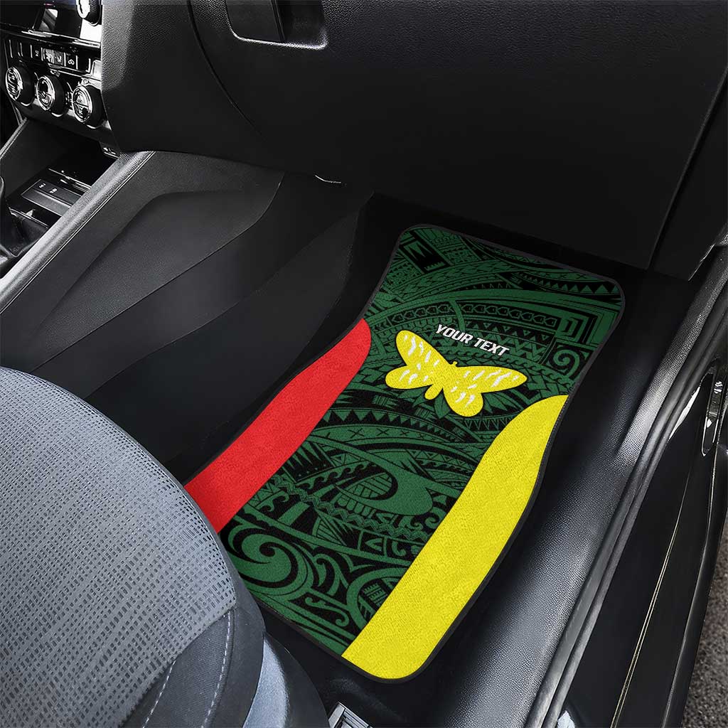 Personalised PNG Oro Province Car Mats Bird of Paradise Tattoo Flag Motif LT9 - Polynesian Pride