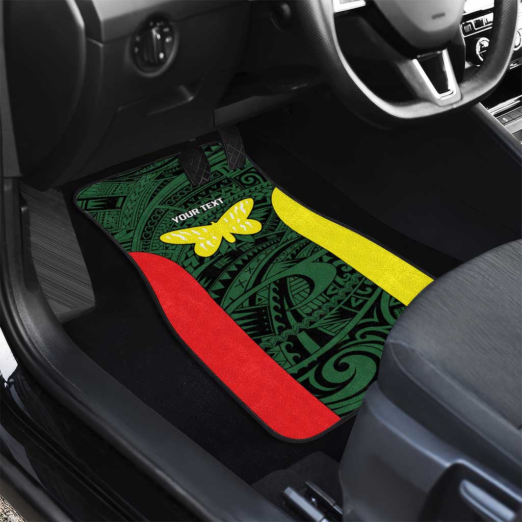 Personalised PNG Oro Province Car Mats Bird of Paradise Tattoo Flag Motif LT9 - Polynesian Pride