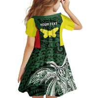 Personalised PNG Oro Province Family Matching Off Shoulder Maxi Dress and Hawaiian Shirt Bird of Paradise Tattoo Flag Motif LT9 - Polynesian Pride