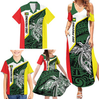 Personalised PNG Oro Province Family Matching Summer Maxi Dress and Hawaiian Shirt Bird of Paradise Tattoo Flag Motif LT9 - Polynesian Pride